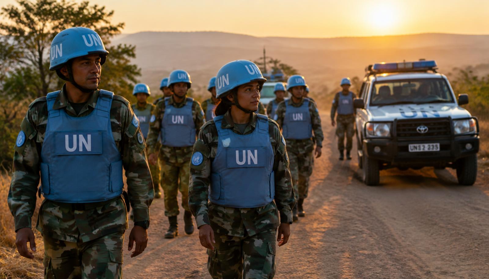 UN peacekeepers on patrol